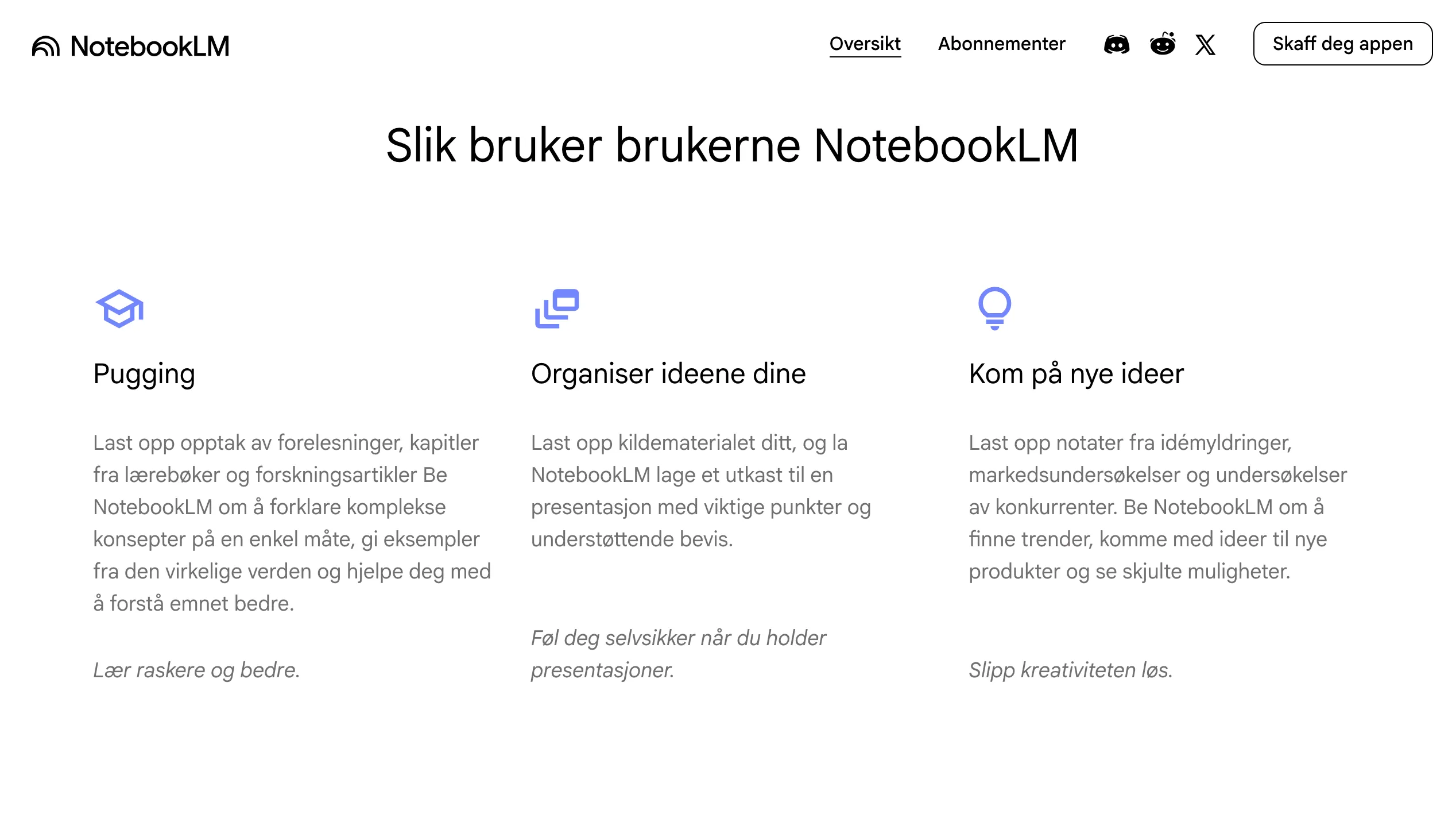 NotebookLM bruksområder: pugging, organisering og idégenerering